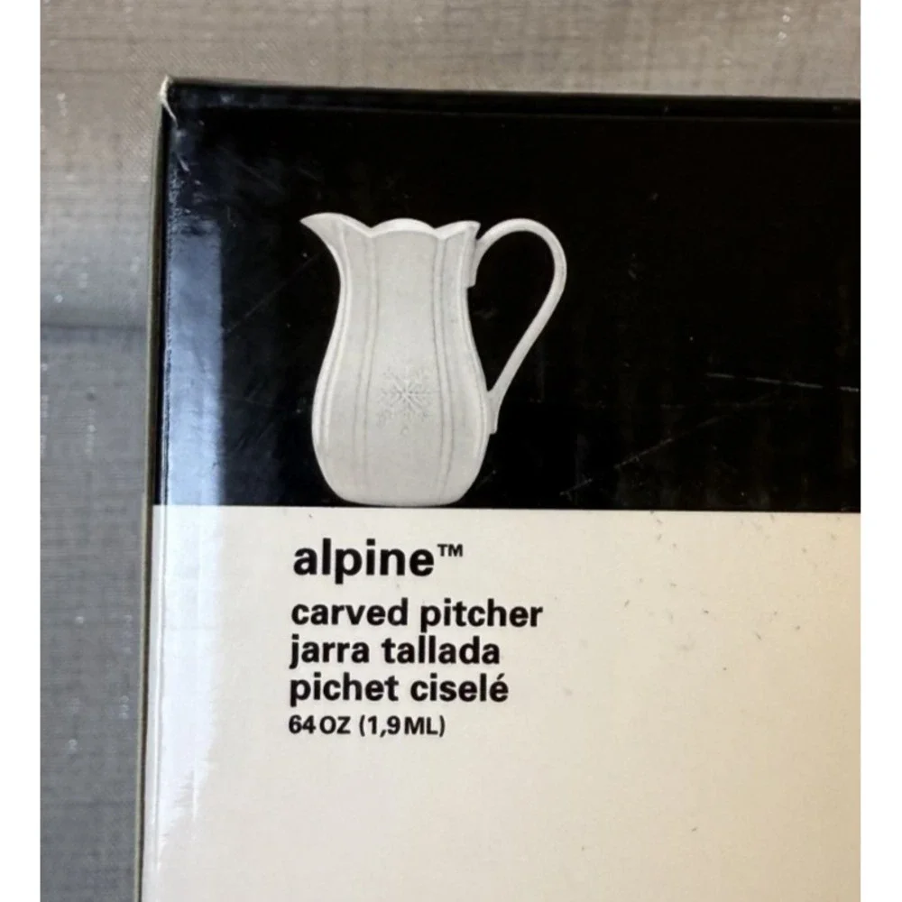 Lenox Alpine Carved Pitcher 64-oz - New in‎ Box Winter Snowflake Ski Cozy